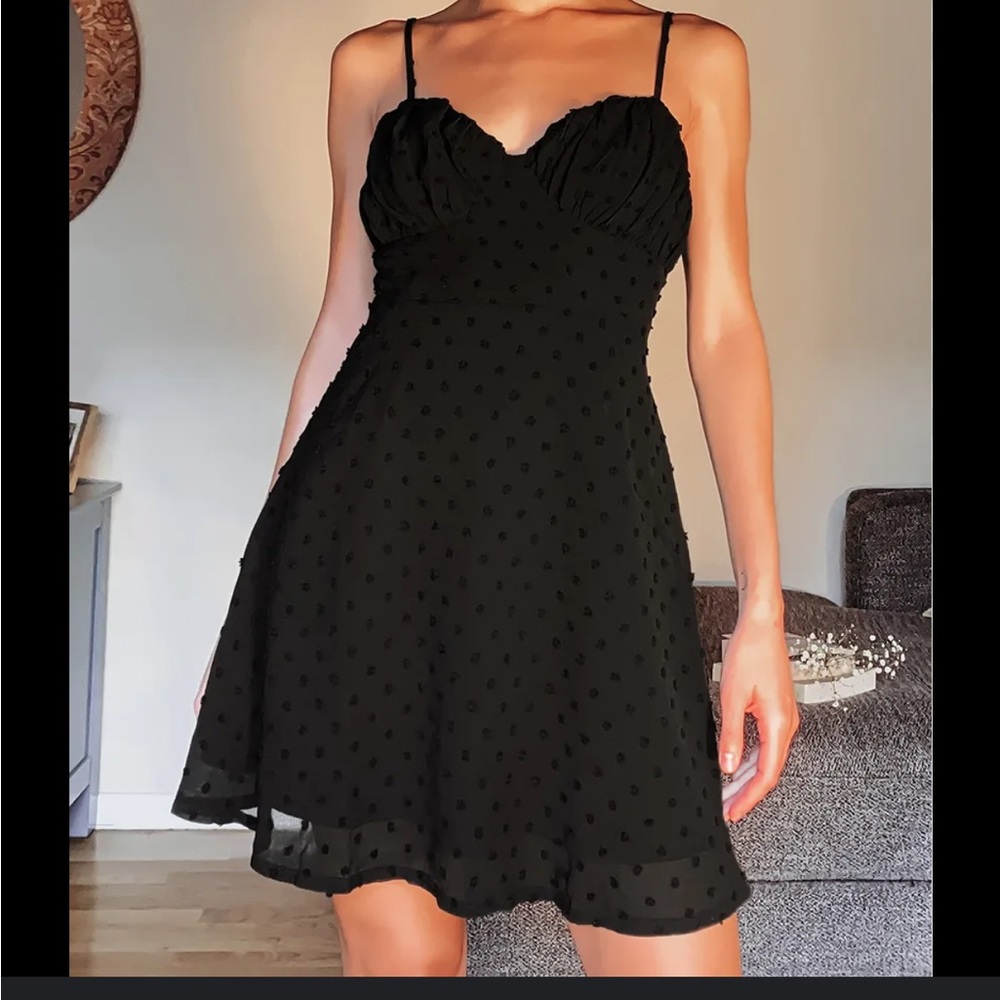 It's True Love Black Swiss Dot Mini Dress